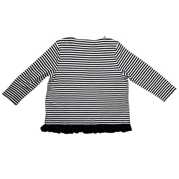 Vineyard Vines Women’s Black and White Striped Peplum Top Size Large - Picture 4 of 9